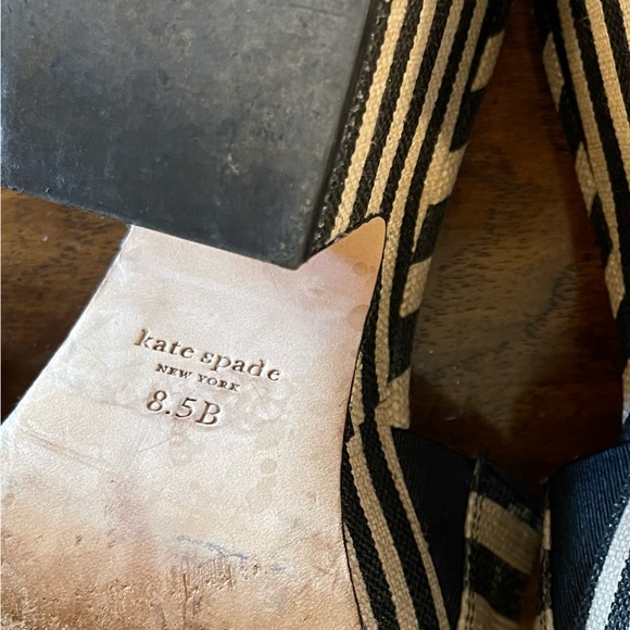 Kate Spade New York Ibiza Platform Sandals Black White Stripe - Picture 11 of 14